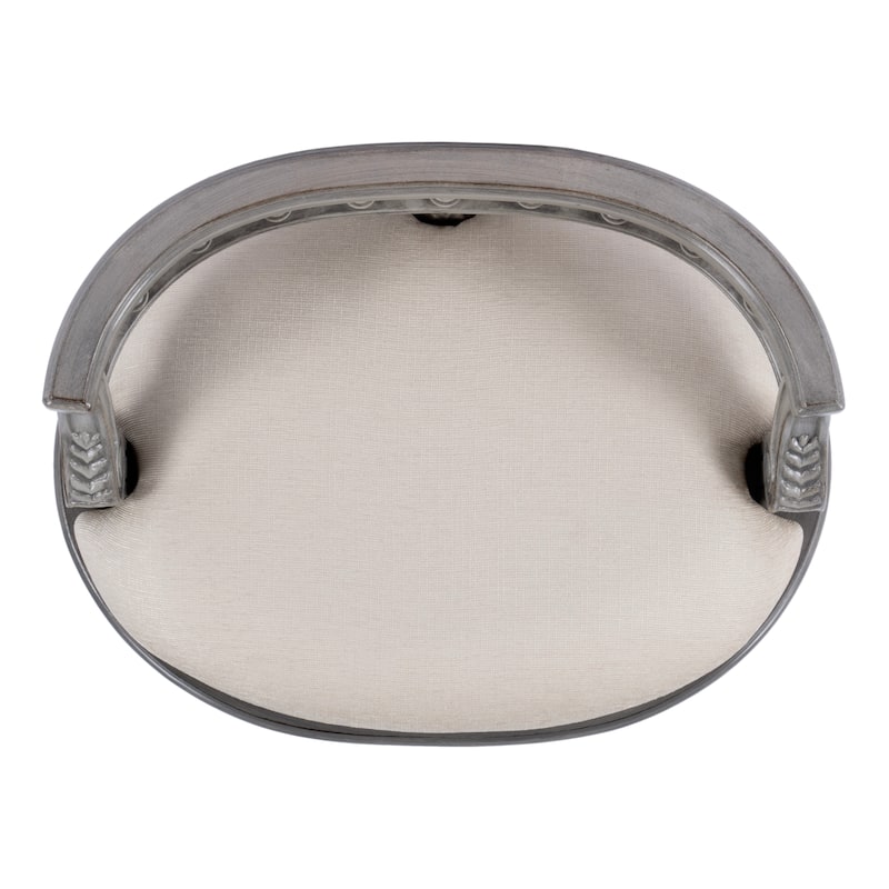 Hathaway 22.5 in. W Oval Upholstered and Wood Traditional Vanity Seat