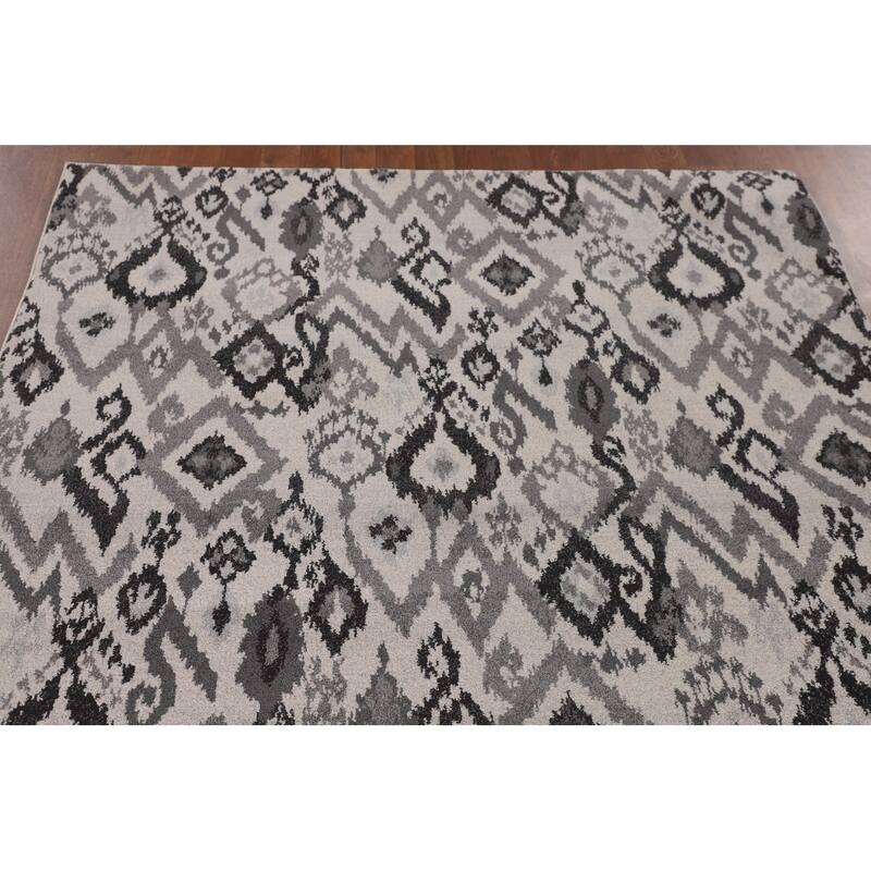 Beige Art & Craft Turkish Area Rug Machine Made Geometric Carpet - 5'0" x 8'0"