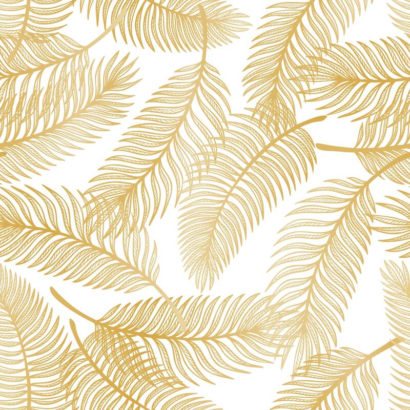 Gold Palm Leaves Wallpaper Peel and Stick and Prepasted - Bed Bath