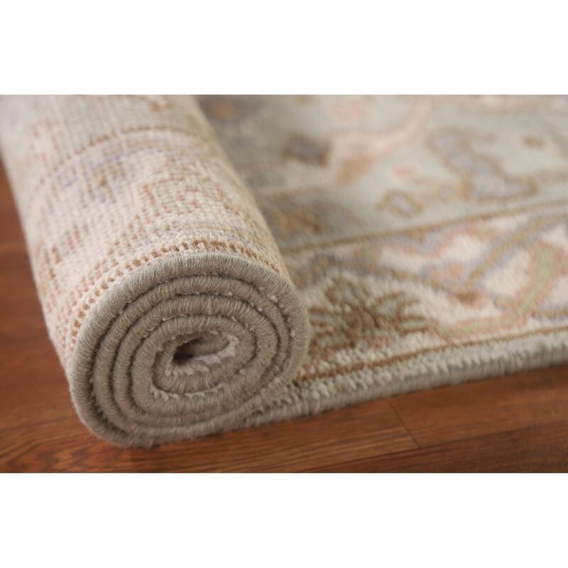 Oushak Indian Runner Rug Hand-Knotted Wool Carpet - 2'7"x 9'11"