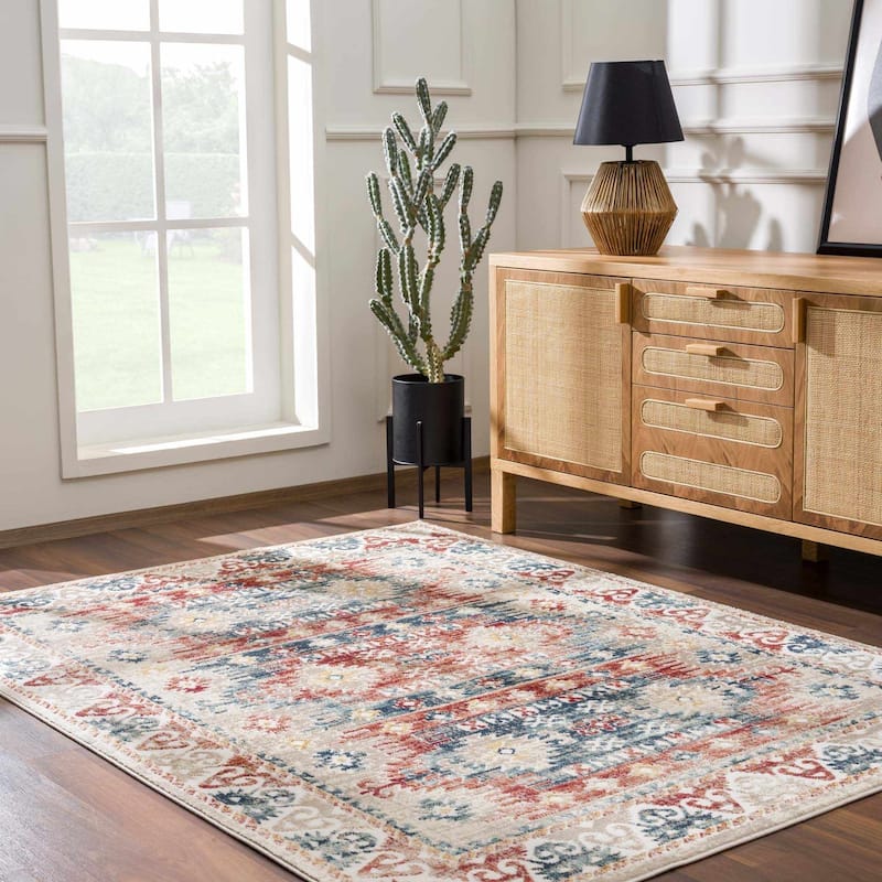 Brend Traditional Oriental Medallion Area Rug