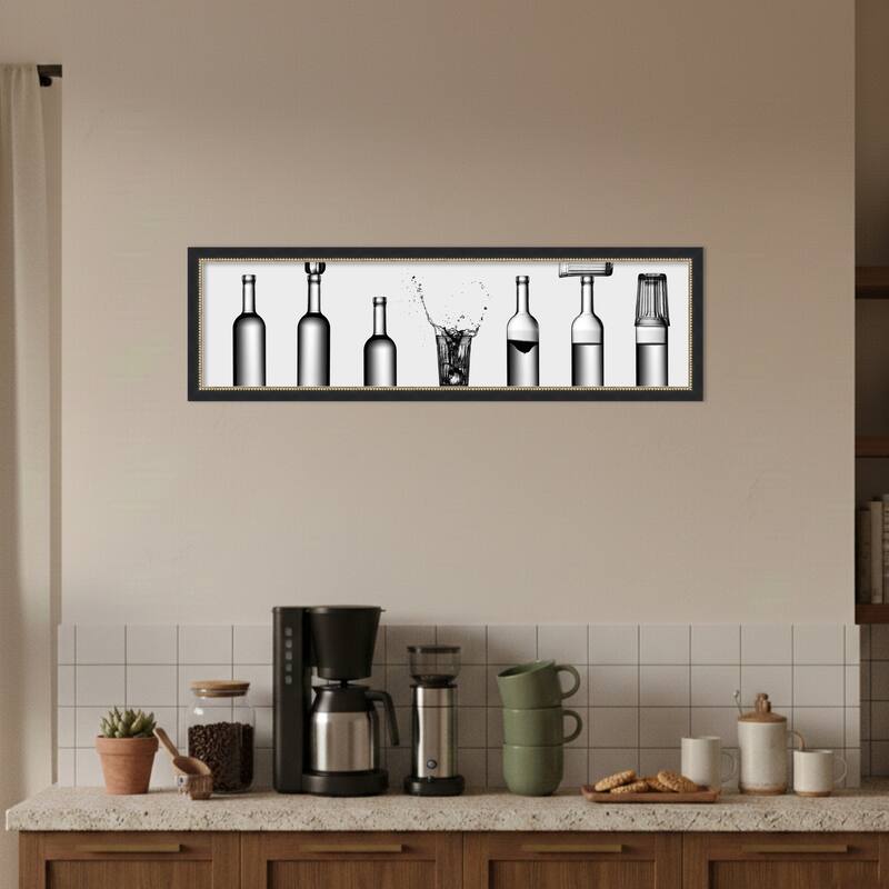 bottles game by Valeriy Kasmasov Wood Framed Wall Art Print