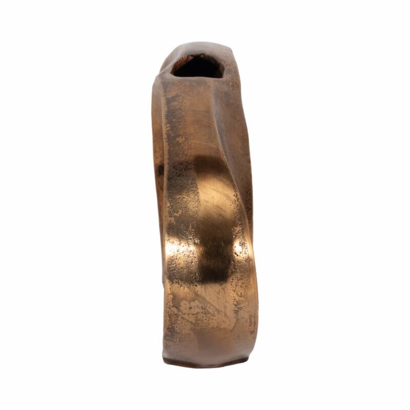 Sagebrook Home Belcove, Metal Cut-out Vase, Bronze/Copper, Round, Solid Color, Aluminum