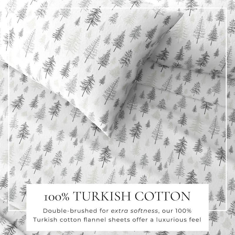 Linery & Co. Ultra-Soft Turkish Cotton Flannel Christmas Print Sheet Set