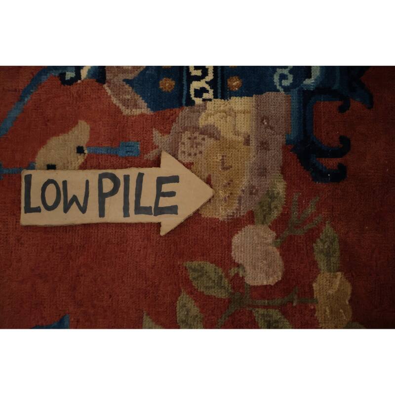 Hand Knotted Oriental 100% Wool Carpet Traditional Medallion Oranges & Rust Art Deco Area Rug - 8' 11'' X 6' 0''