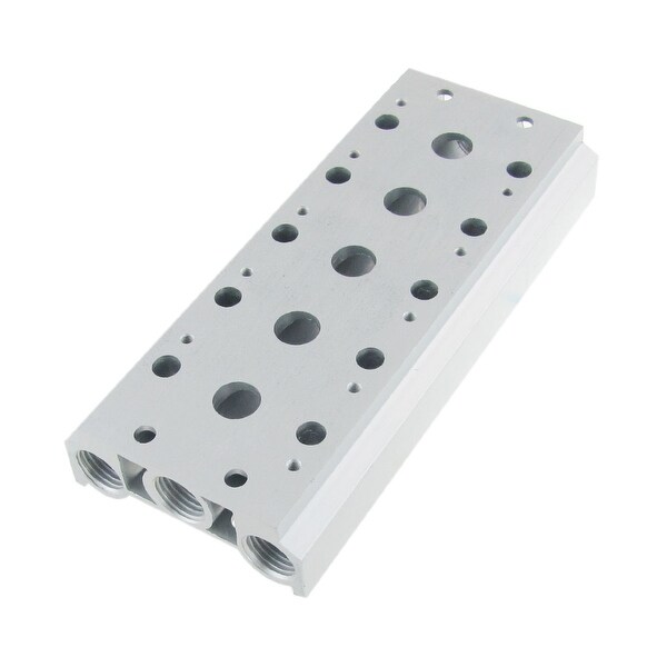 Unique Bargains Unique Bargains G1/4 Tube Hole Pneumatic 5 Stations Manifold Solenoid Air Valve Base