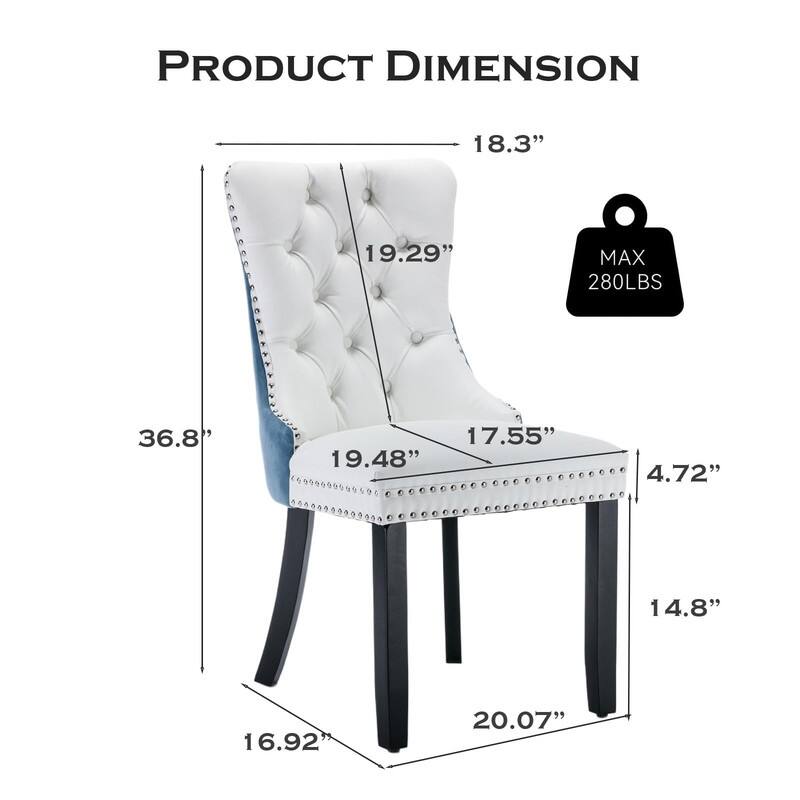 Tufted Naliheads Solid Wood Upholstered Dining Chairs (Set of 4)