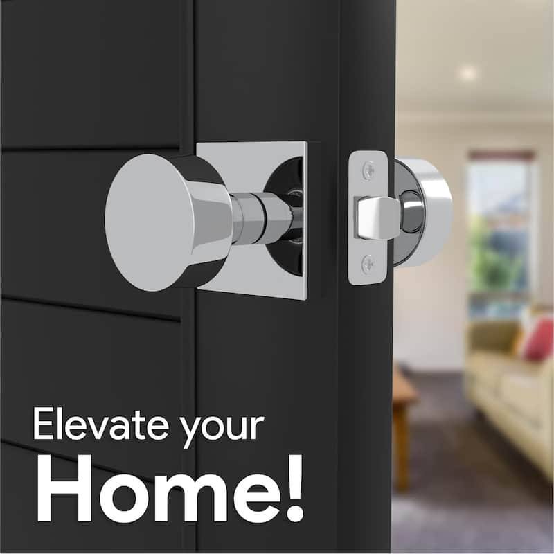 Mega Handles SUANA Modern Square Passage Door Knob for Hallway, Closet, Bathroom | Keyless Reversible Interior Door Handle