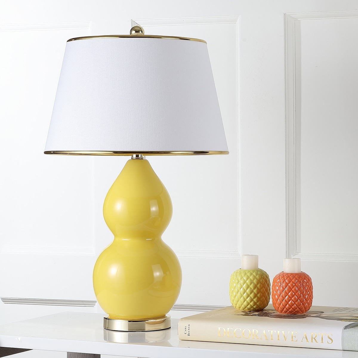 SAFAVIEH Lighting Julianna 26-inch Double Gourd White Table Lamp (Set of 2) - 16"x16"x26.5" - 16"W x 16"D x 27"H