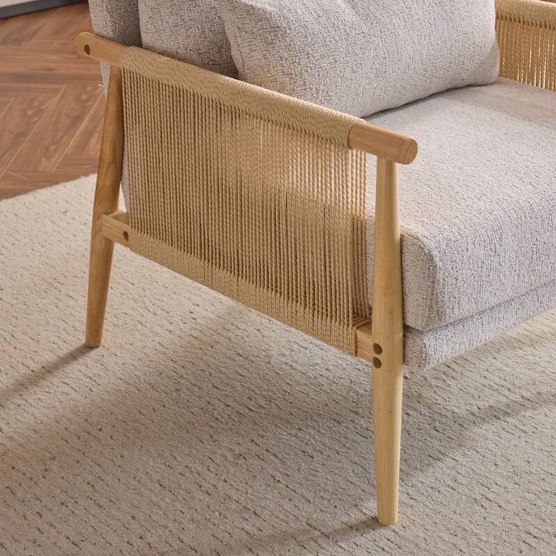 Chenille Accent Chair with Pillow