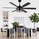 preview thumbnail 16 of 38, Cusp Barn 52/60/72 Inch Farmhouse Caged Ceiling Fan with Lights and Remote, Industiral 6 Speeds Chandelier Ceiling Fan