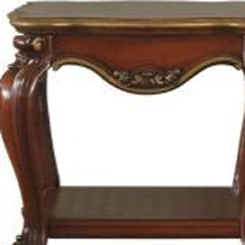 HomeRoots 24" Oak Solid Wood Square End Table With Shelf - 24