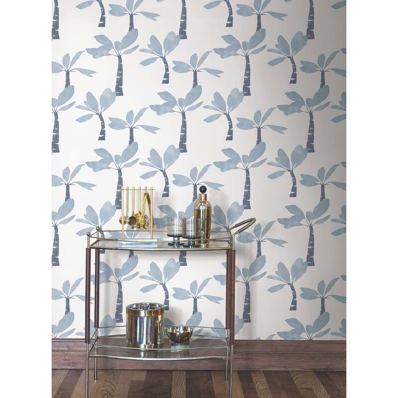 York Wallcoverings Painted Oasis Ultramarine Wallpaper