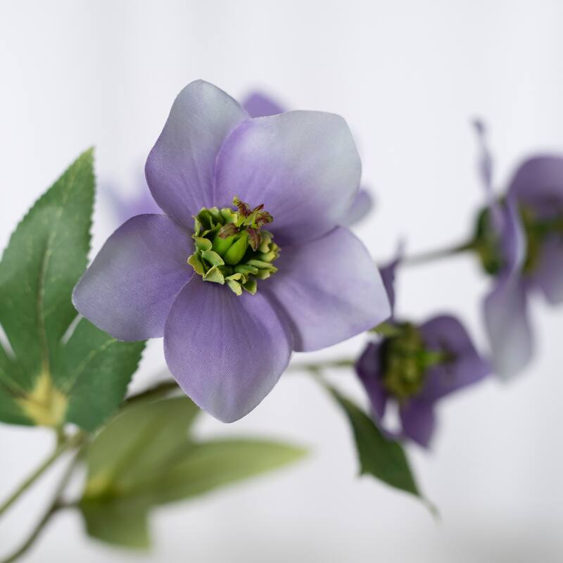 Silk Decorative Artificial Christmas Rose(Pack of 1 Branch)