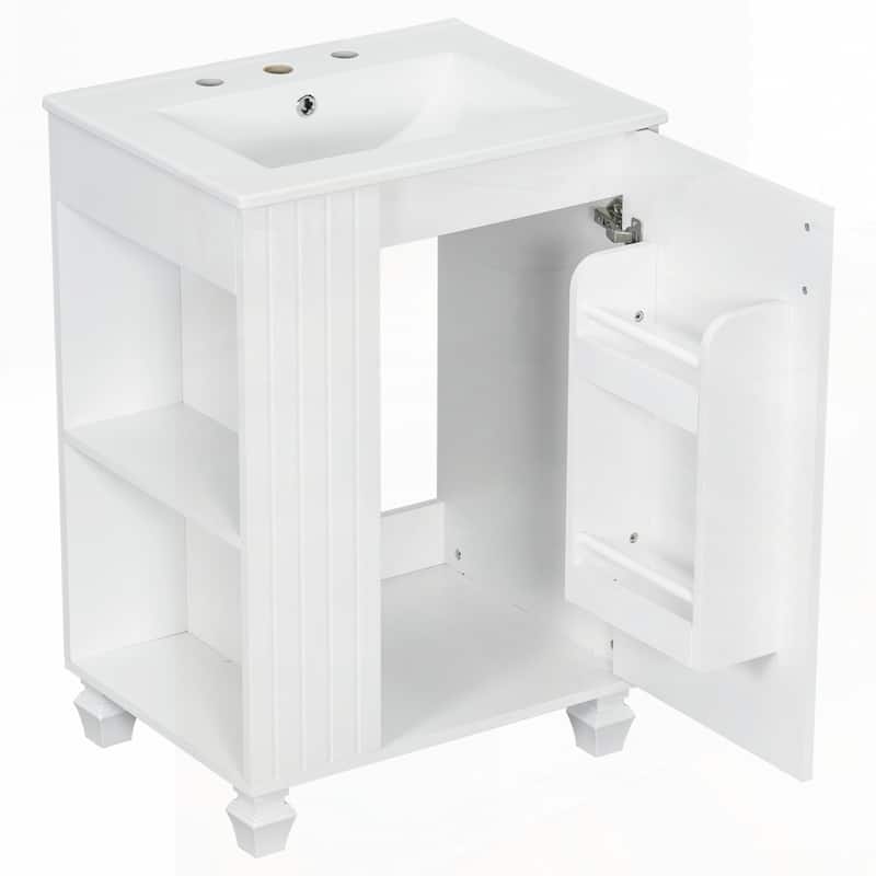 24" Bathroom Vanity with Sink, Bathroom Cabinet with Door Shelf