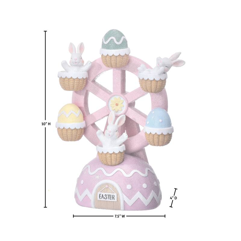 10" Resin Bunny Ferris Wheel