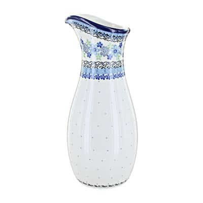 Blue Rose Polish Pottery D18 Ceramika Artystyczna Water Carafe