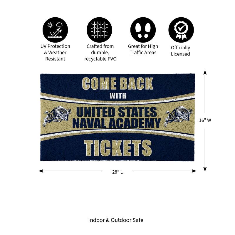 South Dakota State University 28 in. x 16 in. PVC "Come Back With Tickets" Trapper Door Mat