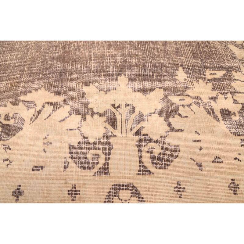 ECARPETGALLERY Hand-knotted Antalya Vintage Dark Grey Wool Rug - 9'10 x 12'10