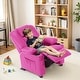 preview thumbnail 4 of 71, MCombo Big Kids Recliner Chair for Toddler Boys and Girls Faux Leather - 28.3"(L)x26.4"(W)x34.2"(H) Pink