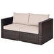 preview thumbnail 10 of 9, Costway 4PCS Patio Rattan Corner Sofa Sectional Furniture Set - See Details