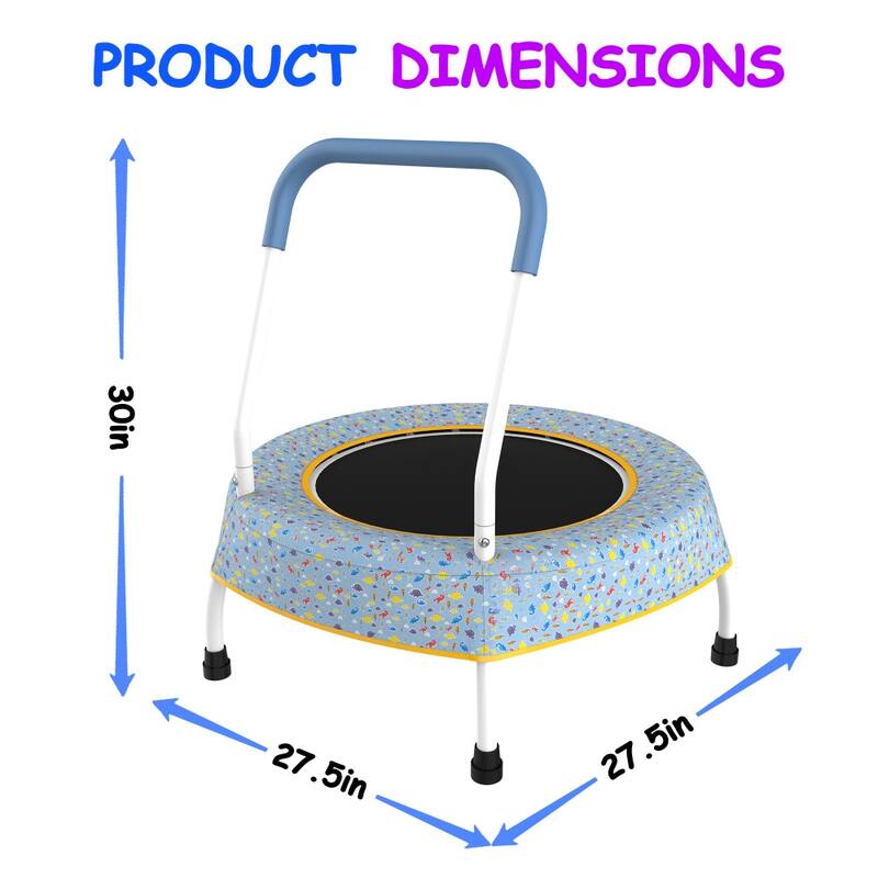 27.5 in.W Toddler Trampoline for Kids 1 Year Plus with Handle