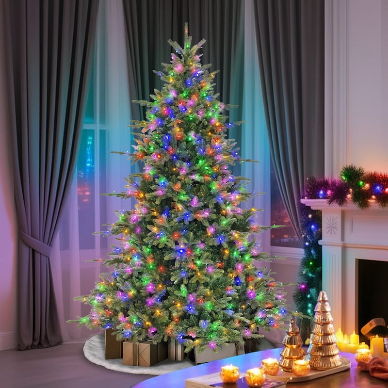 Puleo International 7.5' Pre-Lit Artificial Norwood Fir Tree with 1200 Dual-Color LED Lights