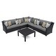 preview thumbnail 52 of 73, Deco 6-piece Corner Sectional Set with by RST Brands Sunbrella Charcoal Gray