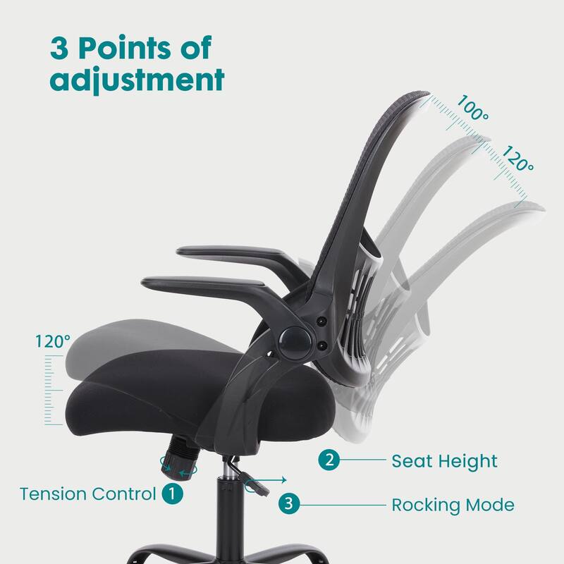 Office Chair Ergonomic, Desk Chair with Lumbar Support, Swivel Chair with Armrests, Computer Chairs