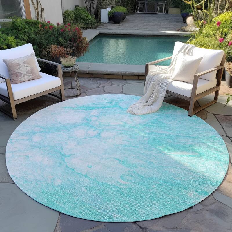 Machine Washable Indoor/ Outdoor Chantille Abstract Modern Rug