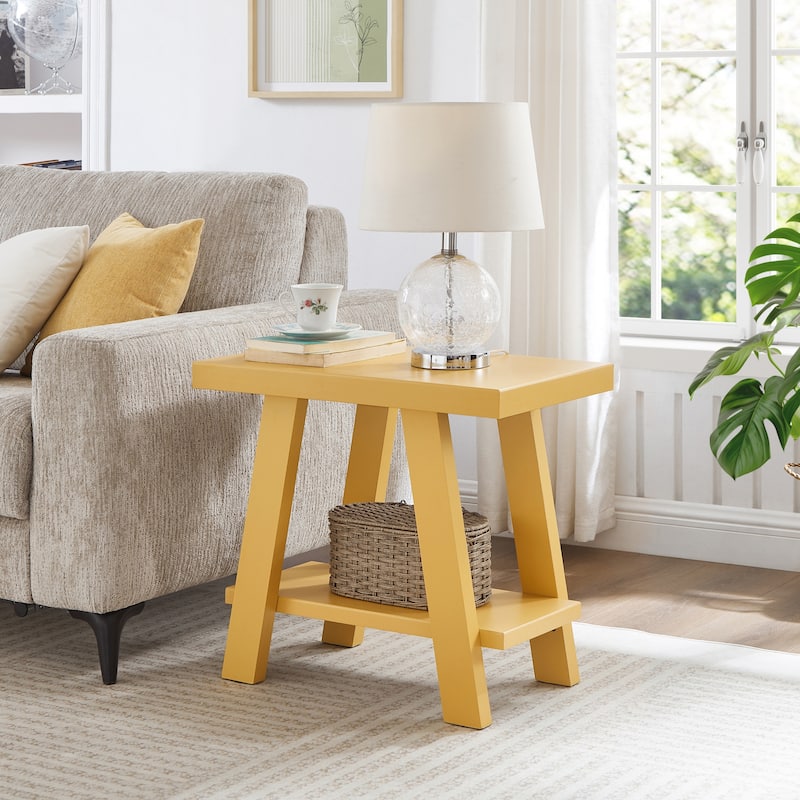 Roundhill Furniture Athens Contemporary Wood Shelf Side Table