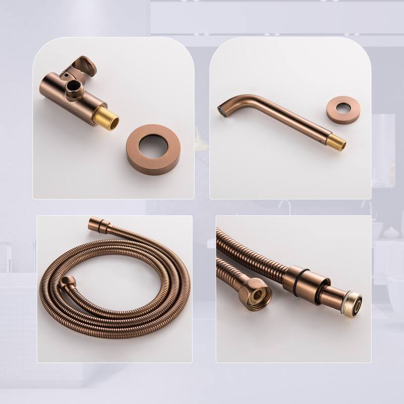 Modland Luxury Wall Mounted Bathtub Faucet With High-pressure Handheld Shower and Tub Spout