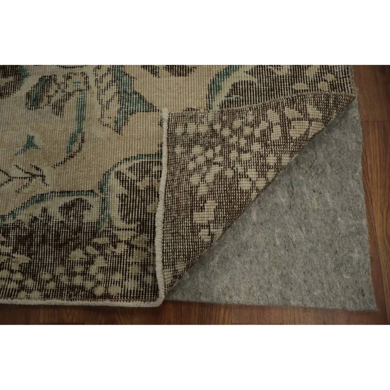Hand Knotted Oriental 100% Wool Carpet Transitional Floral Beige & Ivories Anatolian Area Rug - 8' 8'' X 5' 9''