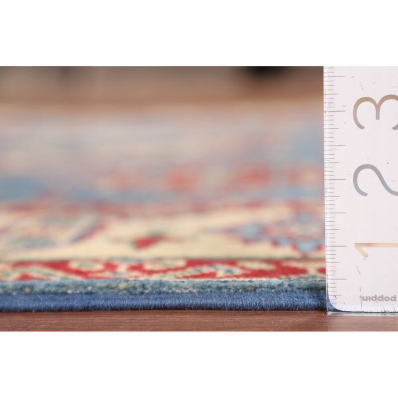 Light Blue Kazak Rug Handmade Oriental Wool Carpet - 5'0" x 7'4"