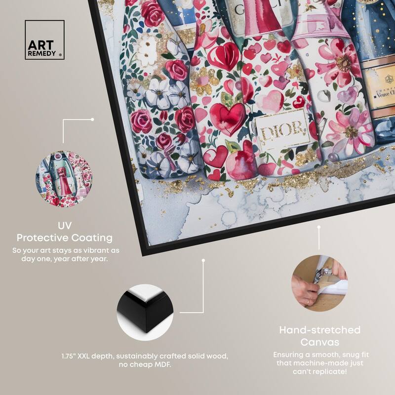 Intricate Floral Champagne Canvas by Art Remedy