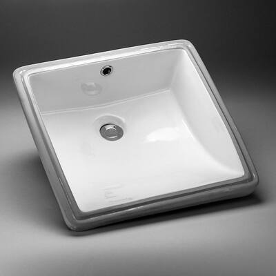 17-in. x 17-in. Ceramic Bathroom Undermount Sink In White CUPC