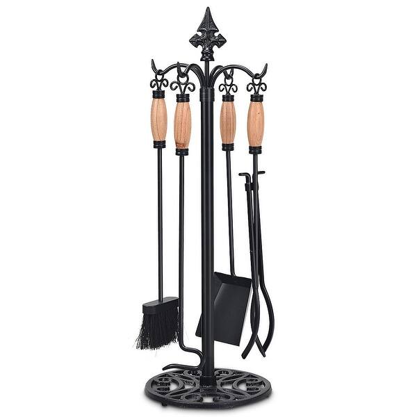 Shop Costway 5 Pieces Fireplace Tools Set Iron Fire Place Tool Set