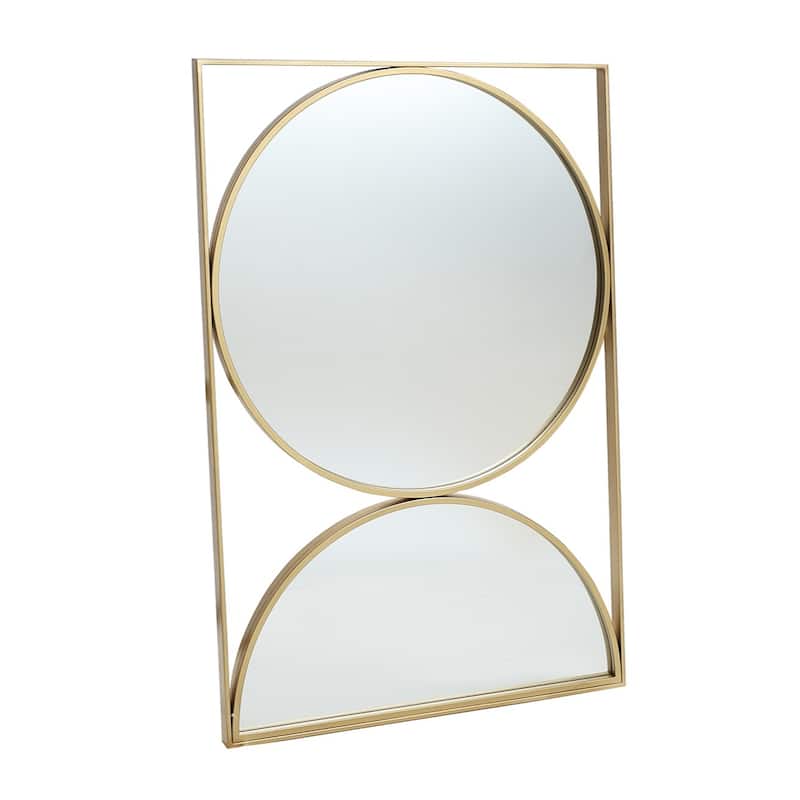 Gold Hourglass Frame Metal Modern Accent Wall Mirror - 35.98" H x 24" W x 0.98" D