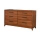 preview thumbnail 1 of 3, Dresser with 6 Drawers and Wooden Frame, Brown