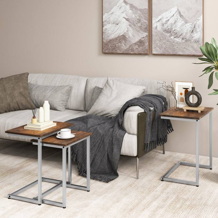 3 Pieces Multifunctional Coffee End Table Set - 20" x 14" x 22" (L x W x H)