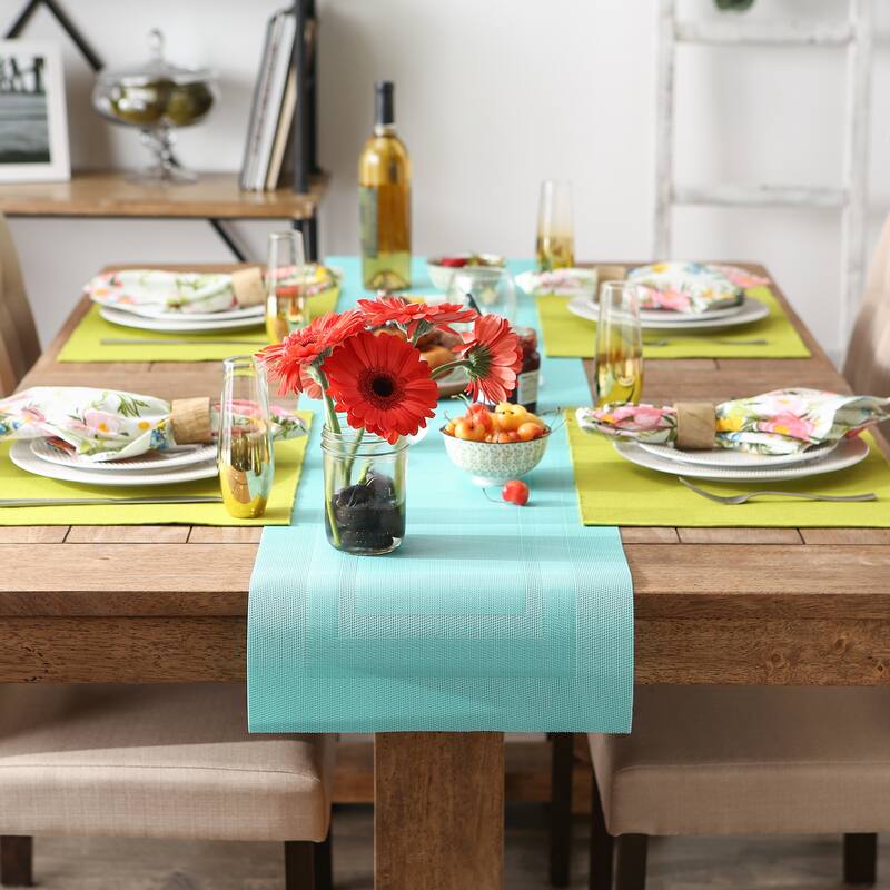 Design Imports PVC Doubleframe Table Runner (0.25 inches high x 14 inches wide x 72 inches deep) - 72"x14"