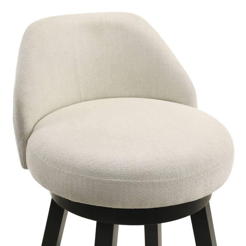 Erika Upholstered Swivel Bar Stool, Counter Height Barstool with Fabric Seat