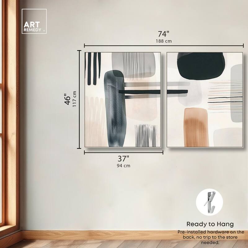 Softened Dimensions Canvas Set of 2 by Art Remedy