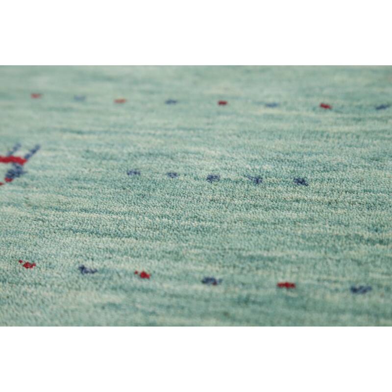 Hand Knotted Oriental 100% Wool Carpet Tribal Animal Pictorial Navy Blue & Blues Gabbeh Area Rug - 5' 10'' X 4' 0''