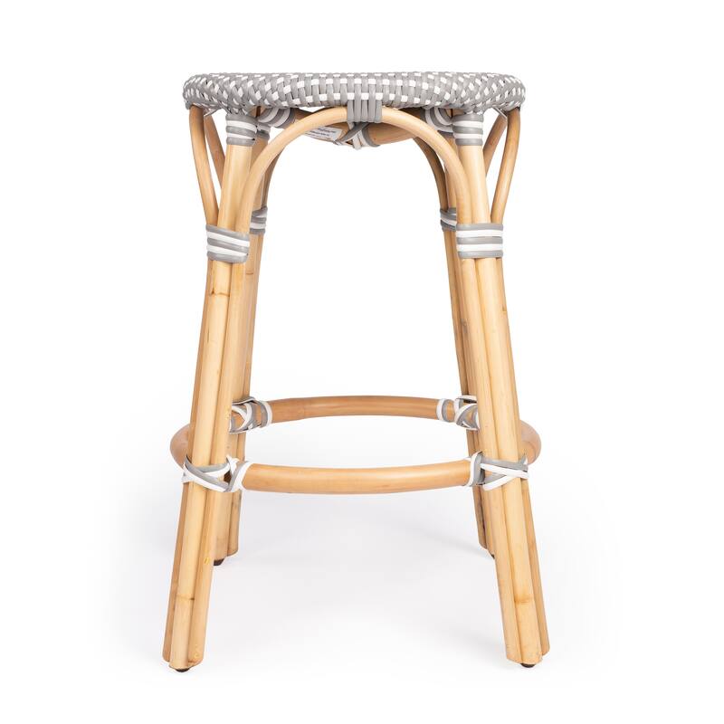 Tobias 24" Rattan Round Counter Stool