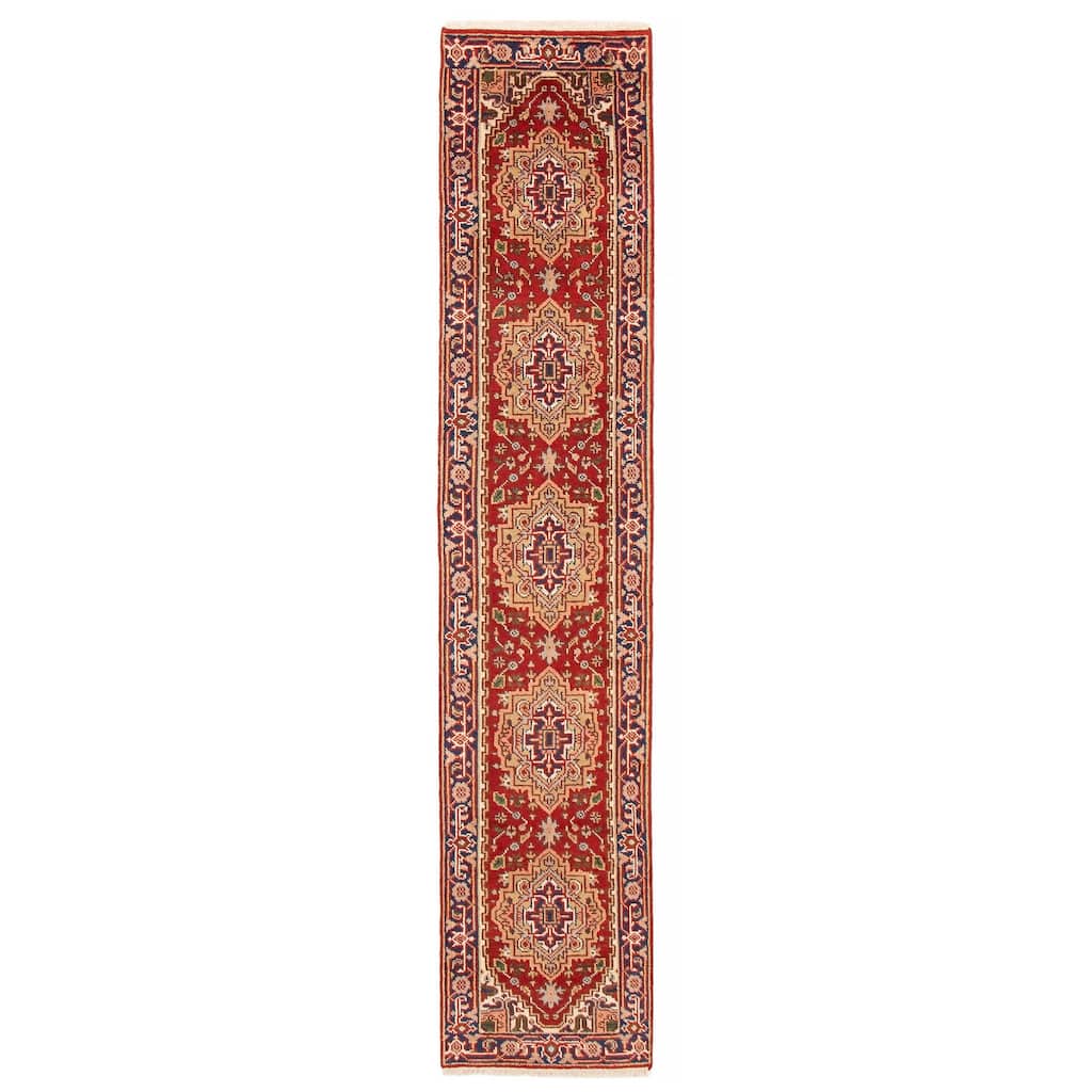 ECARPETGALLERY Hand-knotted Serapi Heritage Red Wool Rug - 2'5 x 11'7
