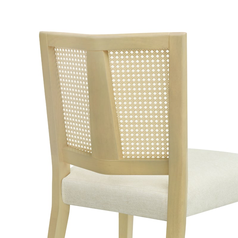 Christopher Knight Home - Oliver Mid-Century Rattan Back Upholstered Dining Chair Set of 2
