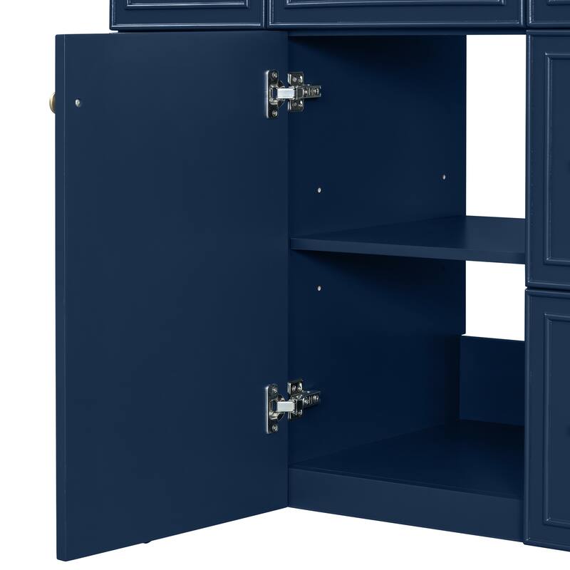 Roomfitters 36" Bathroom Vanity with Ceramic Sink, Solid Wood Frame, Soft Close Doors and 3 Drawers