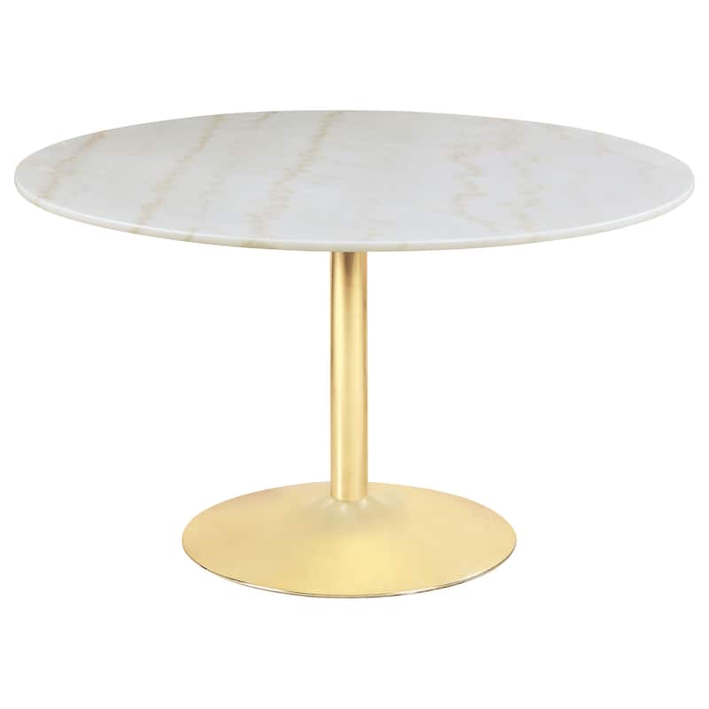 Kella Round 50-inch Marble Top Dining Table White Marble - White Marble