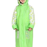 QZUnique Kids' Fruit Hooded Raincoat with School Bag Cover Poncho